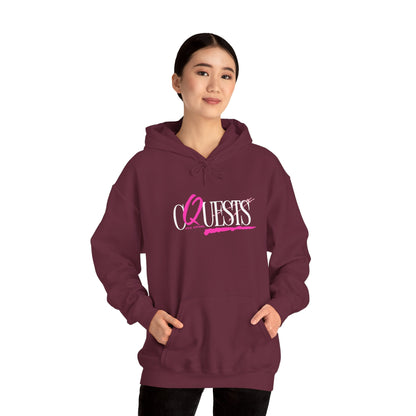 "CQuests" Soul Apparel Hoodie — Pink Script Graphic Pullover