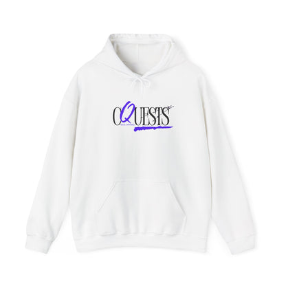 "CQuests" Script Hoodie – Elegant Purple Calligraphy Unisex Crown Sweatshirt