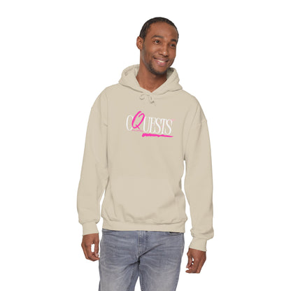 "CQuests" Soul Apparel Hoodie — Pink Script Graphic Pullover