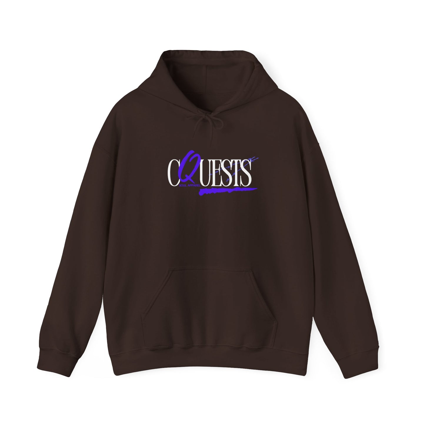 "CQuests" Script Hoodie – Elegant Purple Calligraphy Unisex Crown Sweatshirt