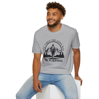 Life Takes The Long Way On Purpose T-Shirt — Mountain Path Purpose Design