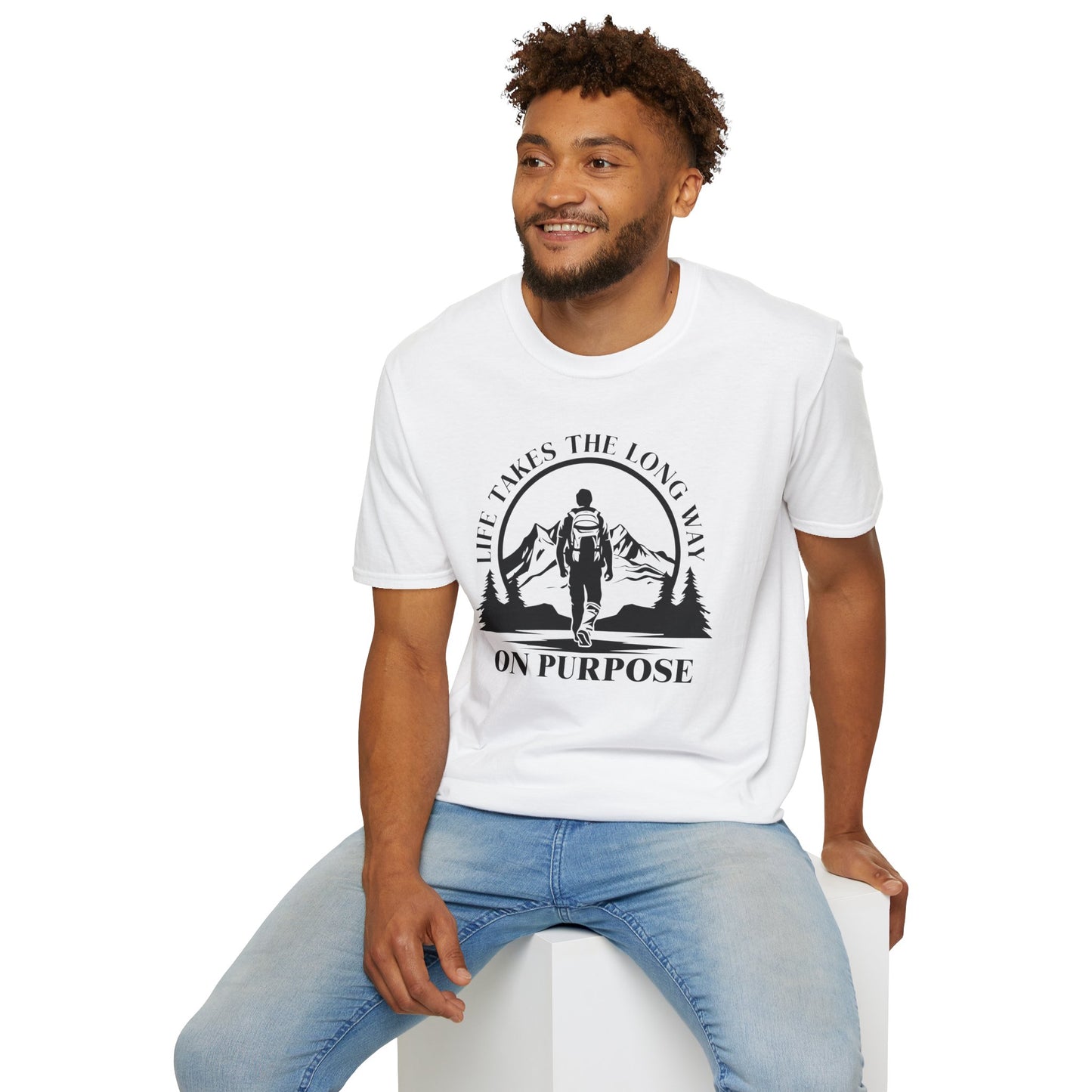 Life Takes The Long Way On Purpose T-Shirt — Mountain Path Purpose Design