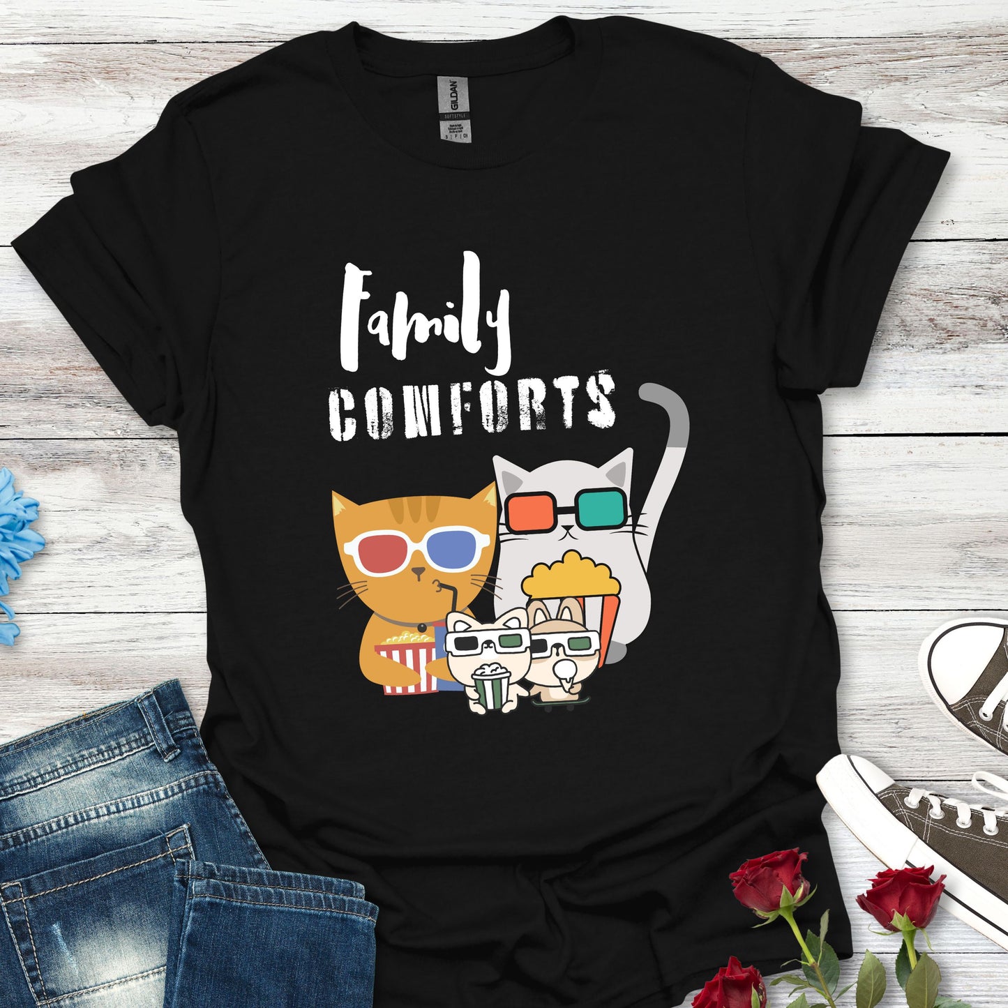 Family Comforts Cinematic Cat Graphic Tee