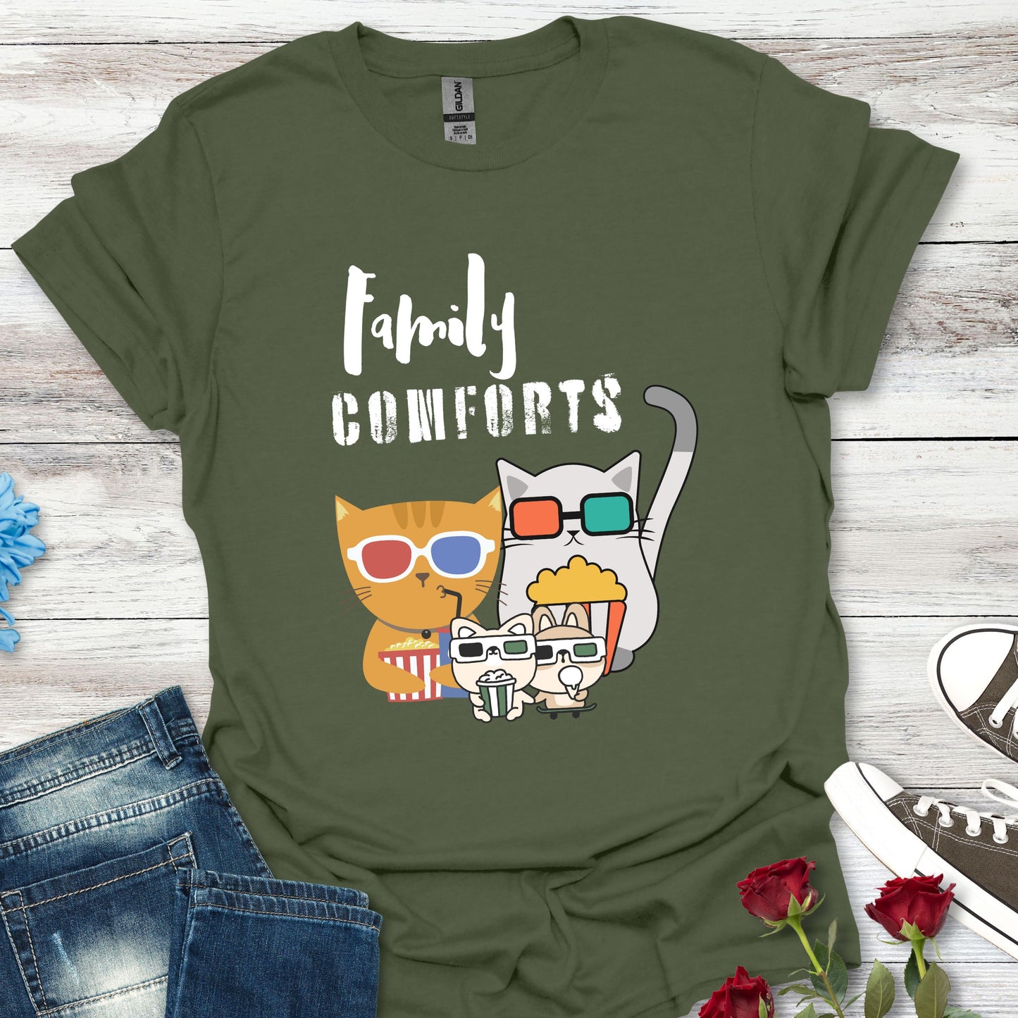 Family Comforts Cinematic Cat Graphic Tee