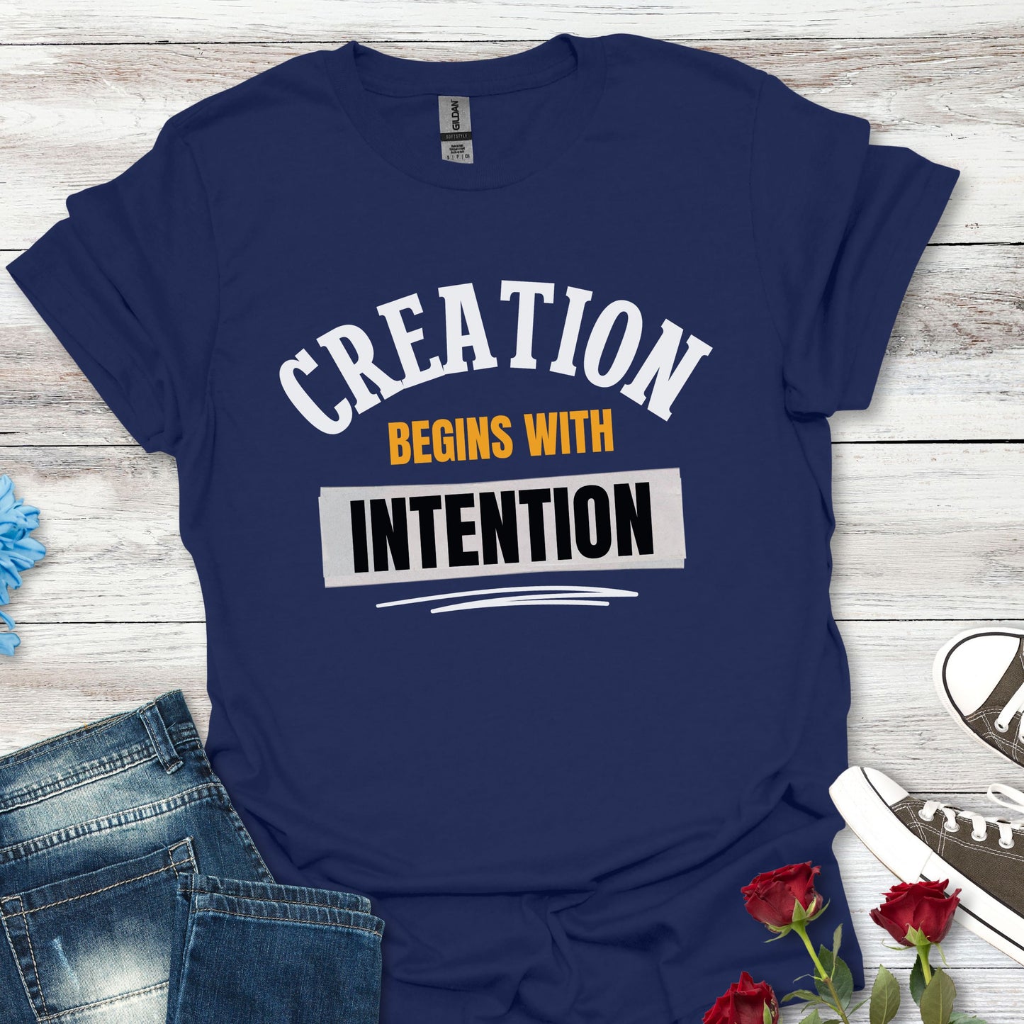 Creation Begins with Intention - Inspirational Graphic Tee