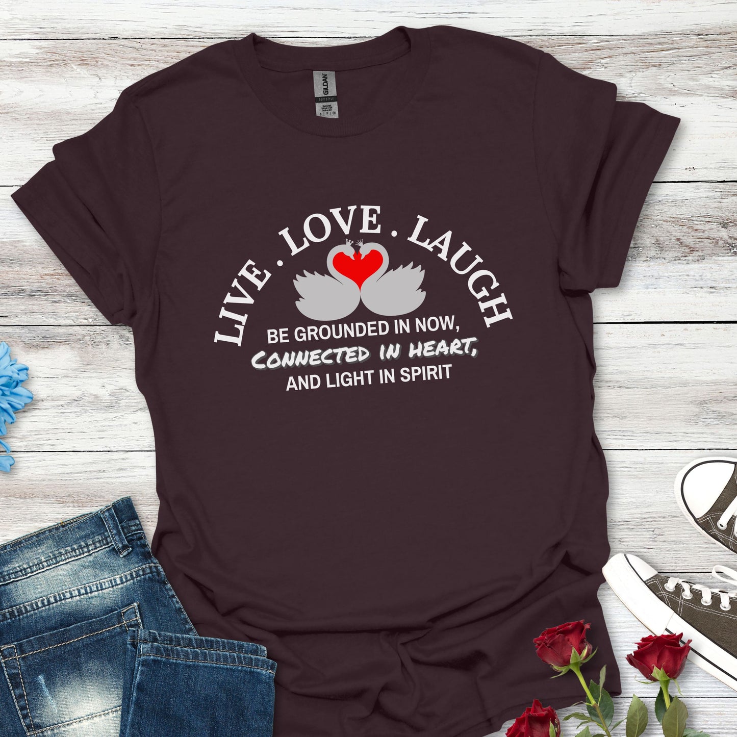 Live Love Laugh (Twin-Swan) Unisex T-Shirt