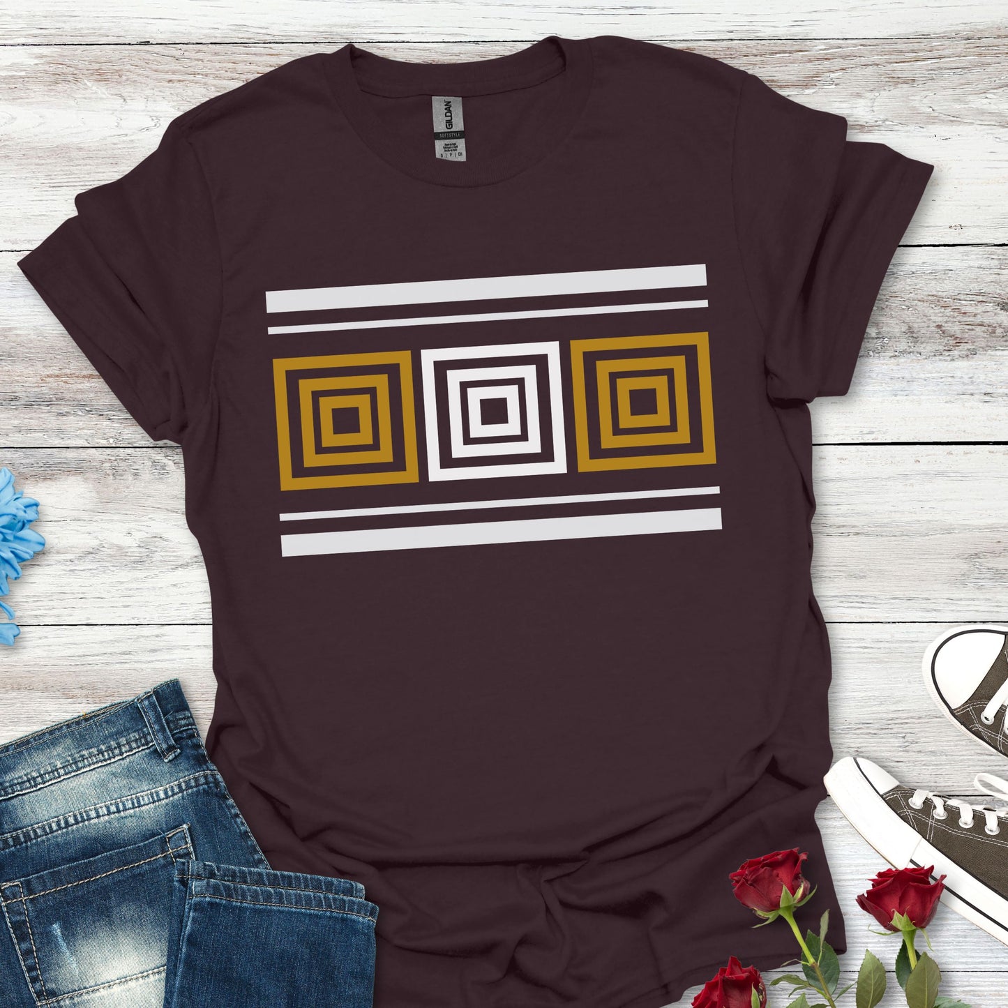 Aesthetics Colorful Blocks Graphic (W/B) Tee