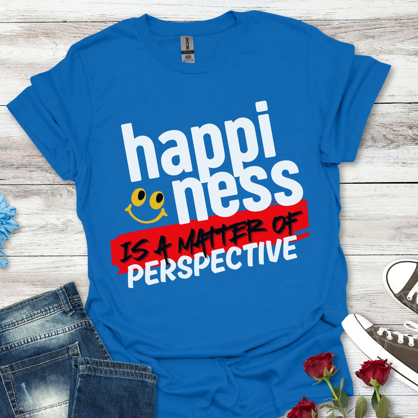'Happiness Is a Matter Of Perspective', Unisex Design T-Shirt - For all Occasions