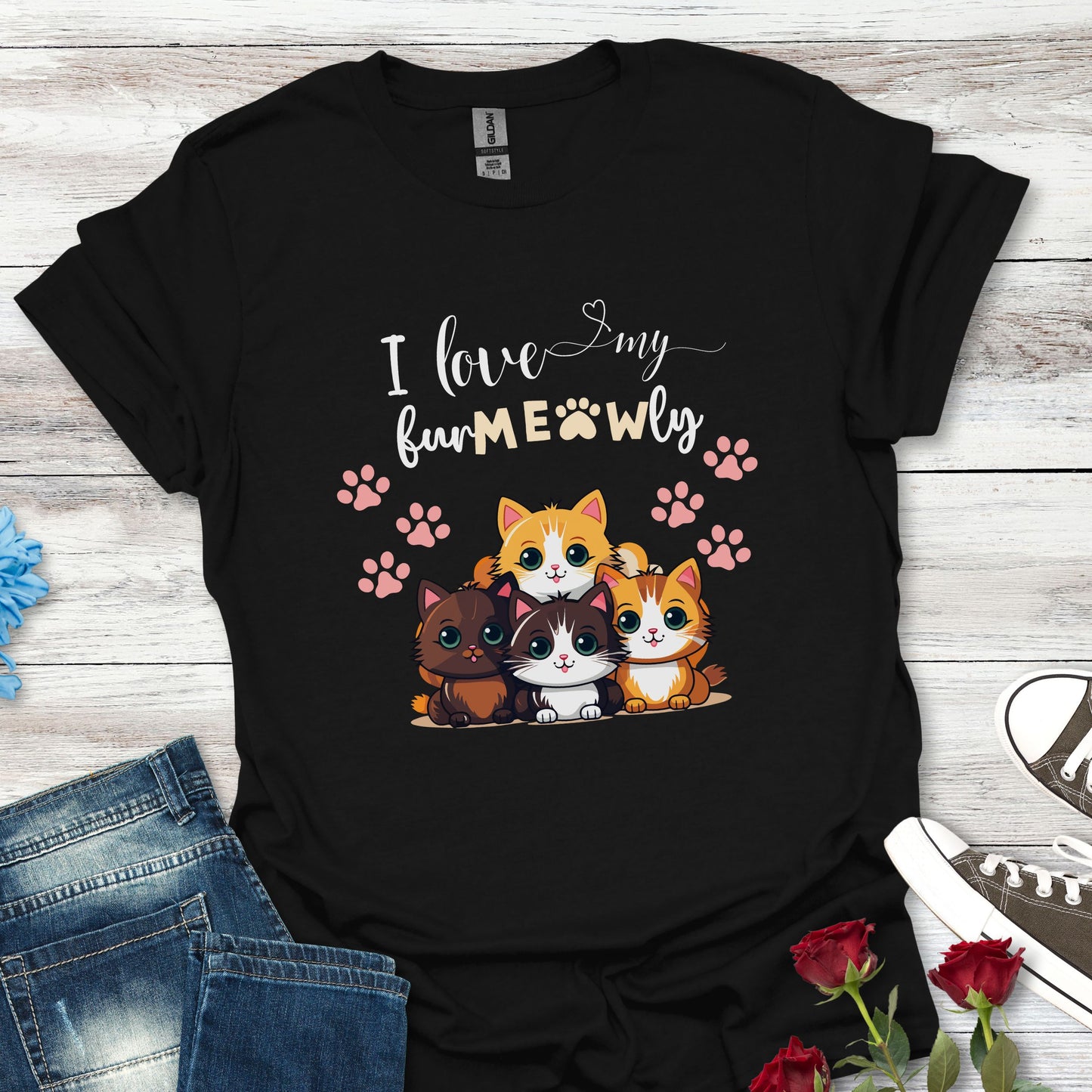 I Love My Fur-MEOW-Ly - Sight For Sore Eyes Beautiful Cat Graphic T-Shirt