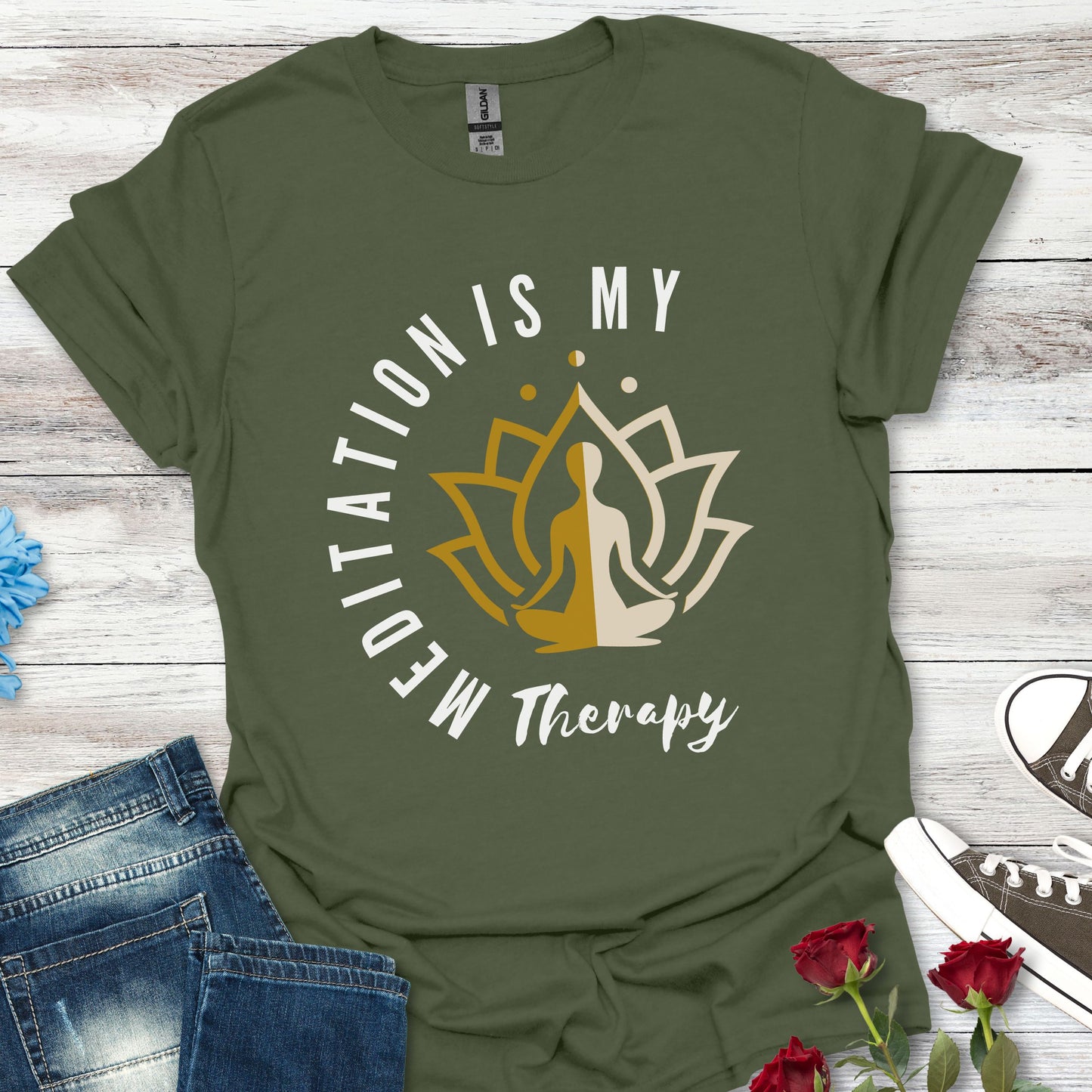Meditation is My Therapy - Calm and Centered (2C) Tee