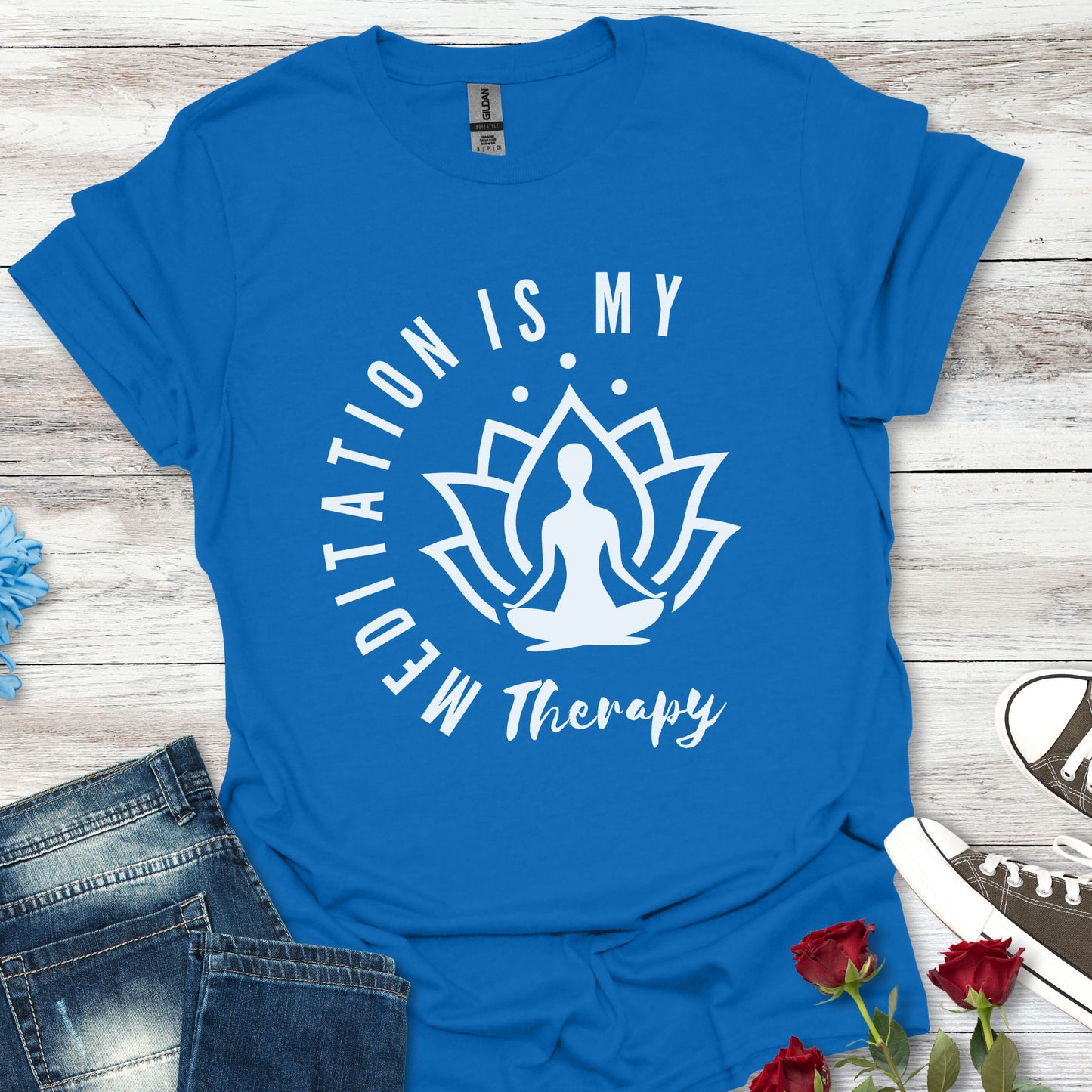 Meditation is My Therapy - Calm and Centered (W) Tee
