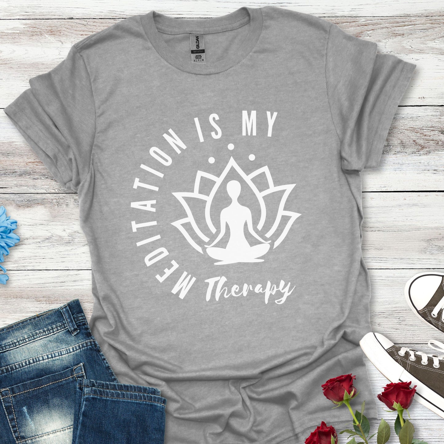 Meditation is My Therapy - Calm and Centered (W) Tee
