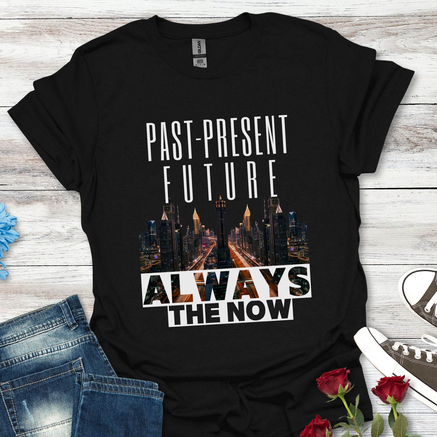 Past-Present-Future, Always The Now - Mindful Living Tee