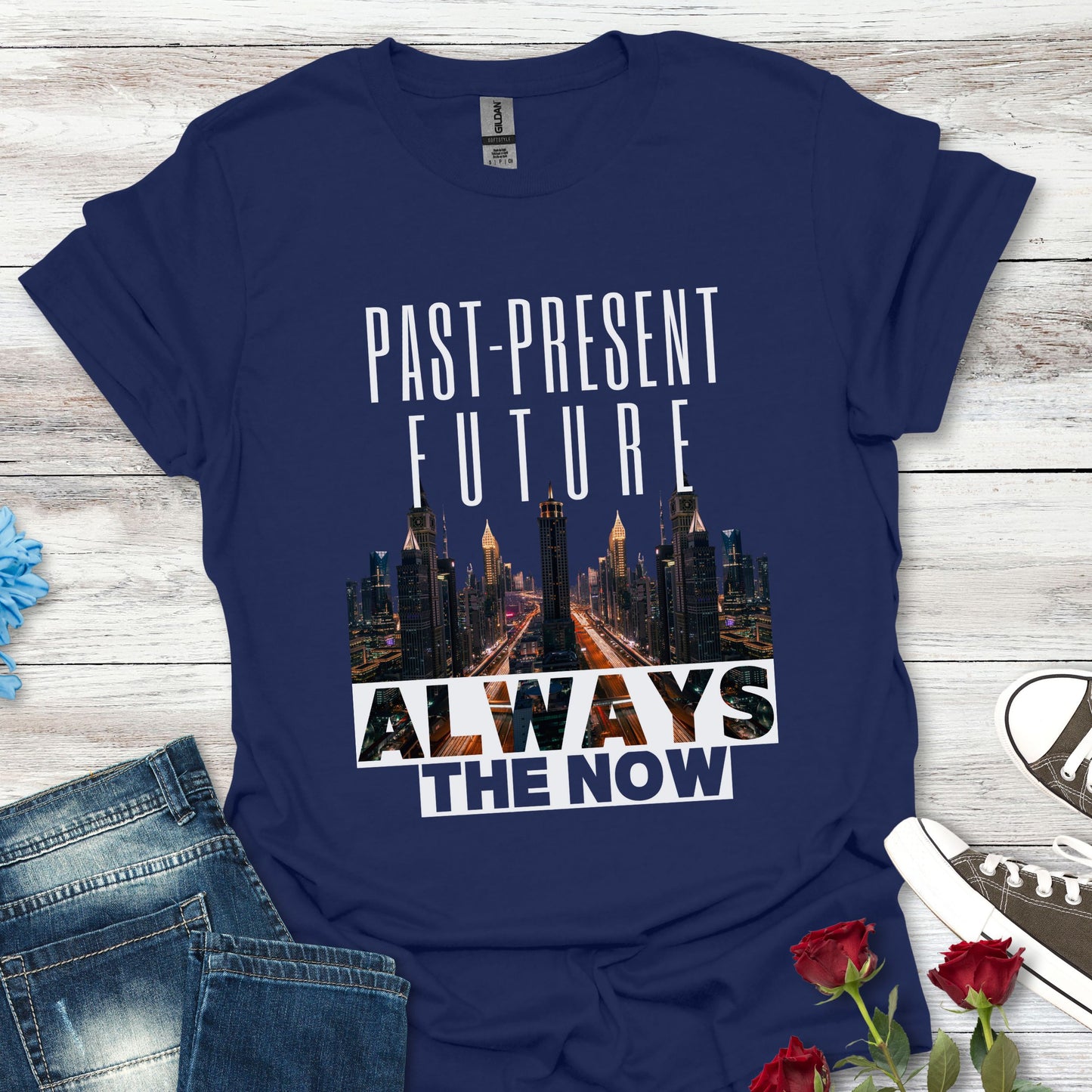 Past-Present-Future, Always The Now - Mindful Living Tee