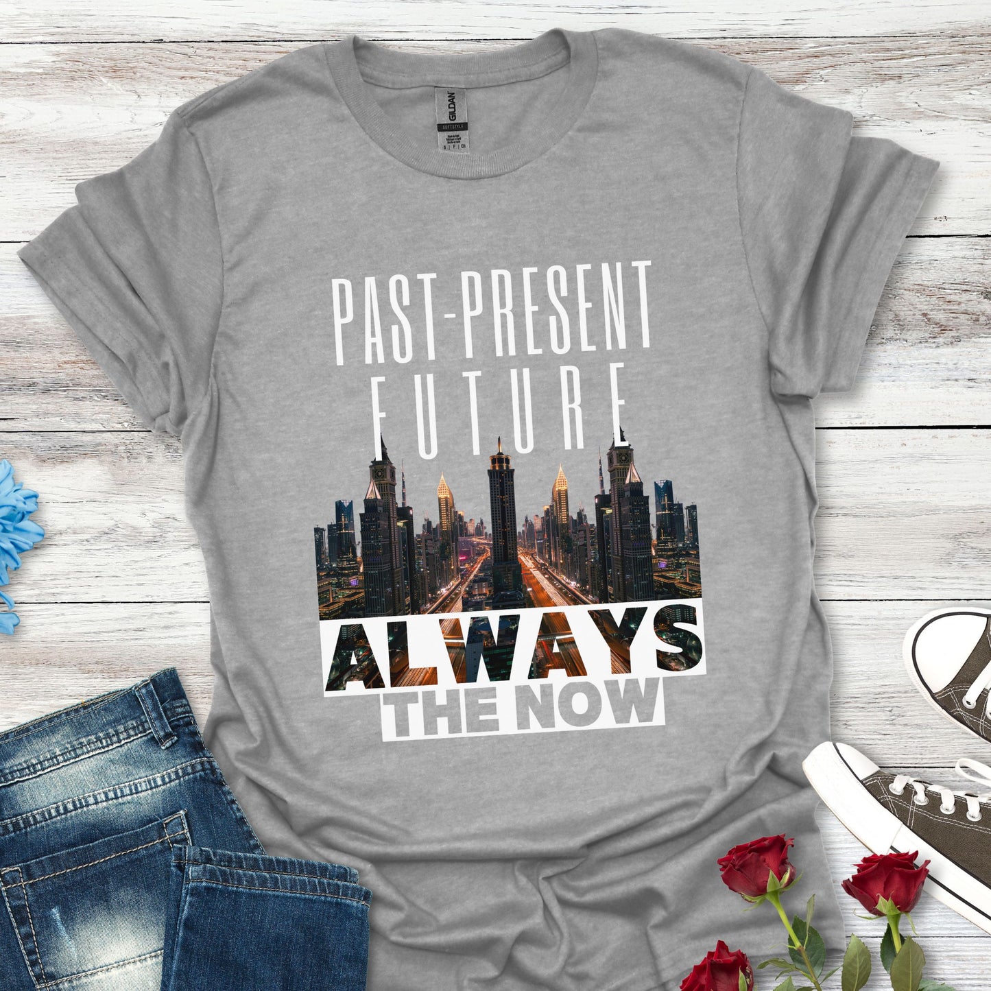 Past-Present-Future, Always The Now - Mindful Living Tee