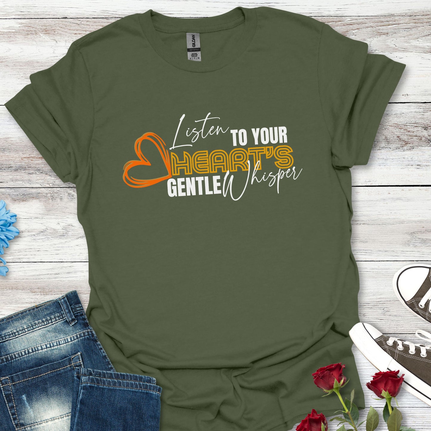 Listen to Your Heart's Gentle Whisper - Inspirational Tee
