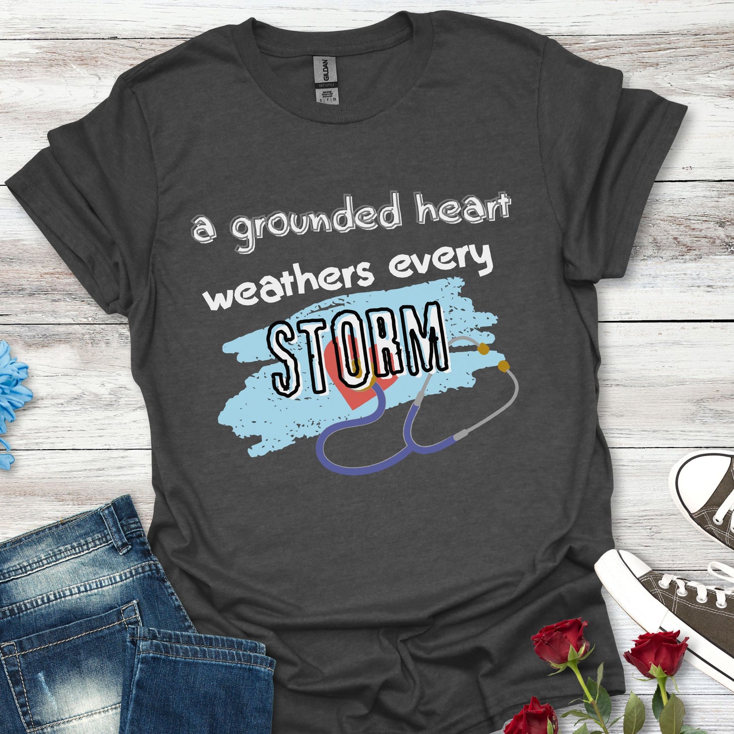 A Grounded Heart Weathers Every Storm – Resilience Tee (Unisex)