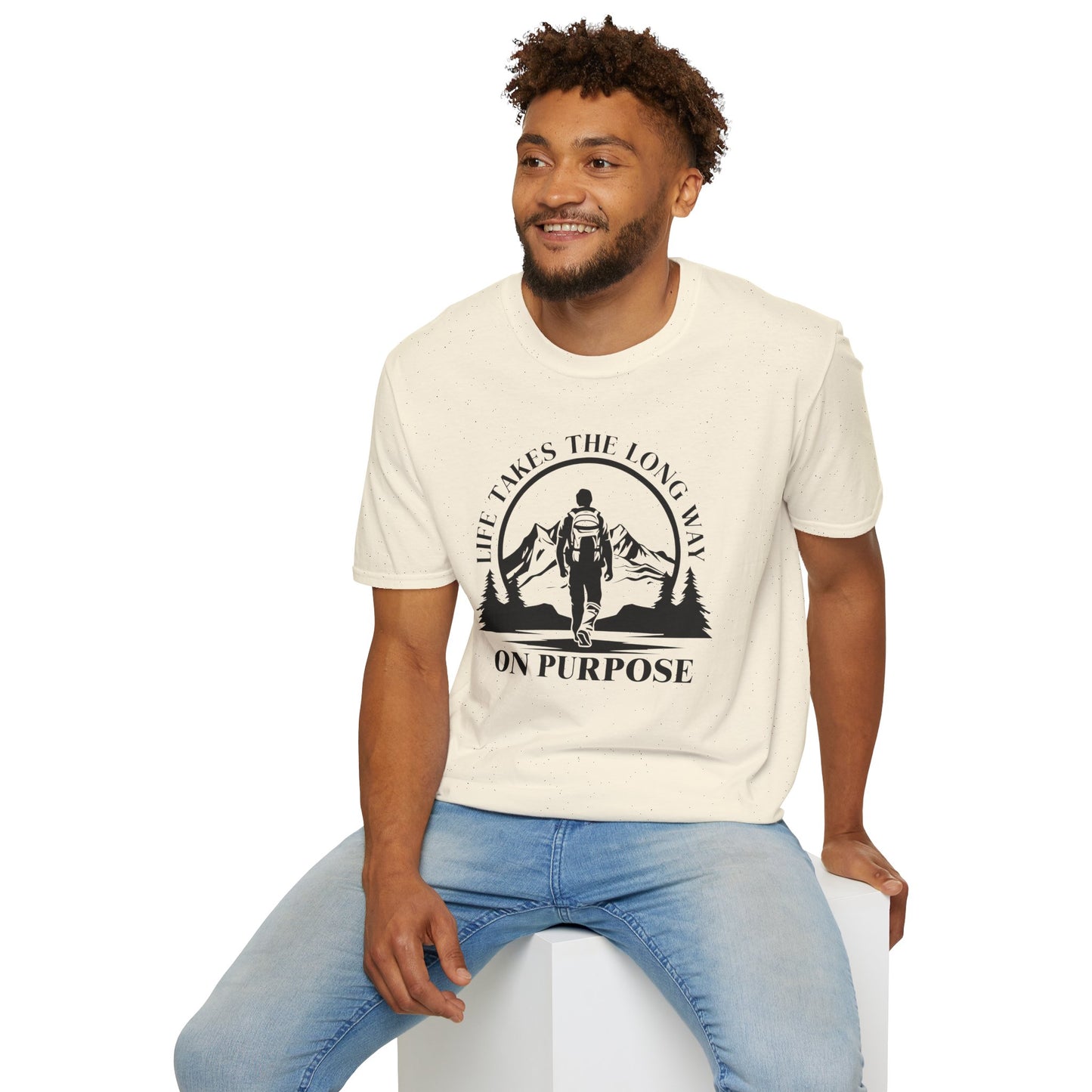 Life Takes The Long Way On Purpose T-Shirt — Mountain Path Purpose Design
