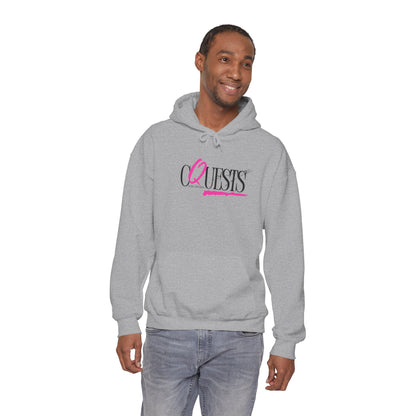 "CQuests" Soul Apparel Hoodie — Pink Script Graphic Pullover