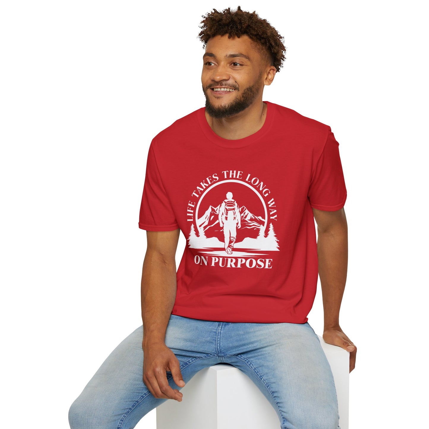 Life Takes The Long Way On Purpose T-Shirt — Mountain Path Purpose Design