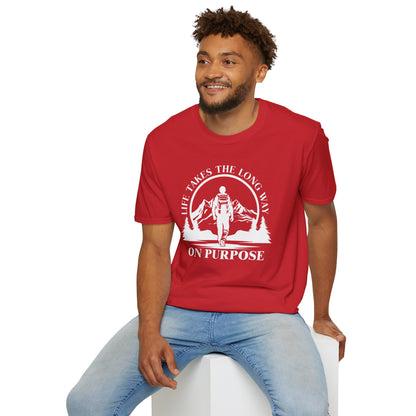 Life Takes The Long Way On Purpose T-Shirt — Mountain Path Purpose Design