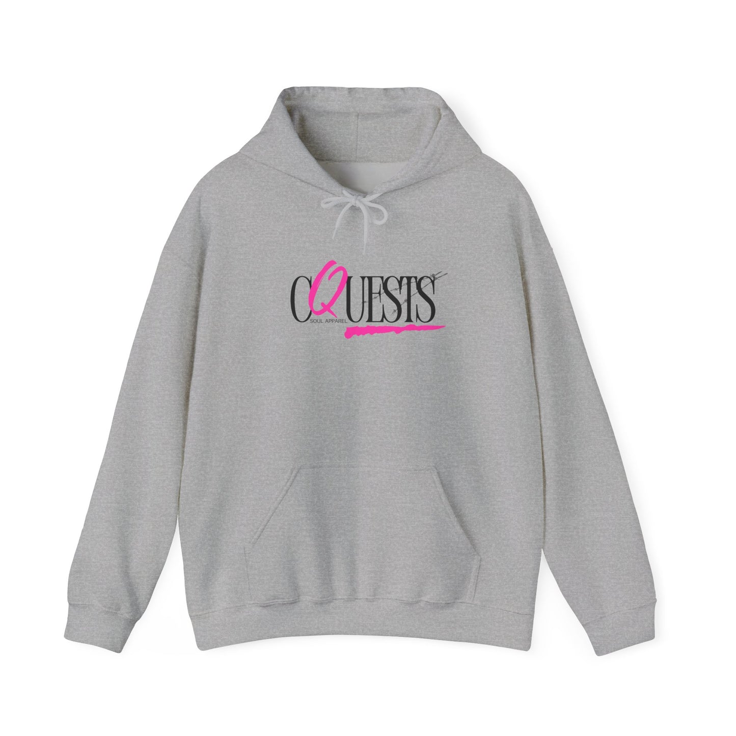 "CQuests" Soul Apparel Hoodie — Pink Script Graphic Pullover
