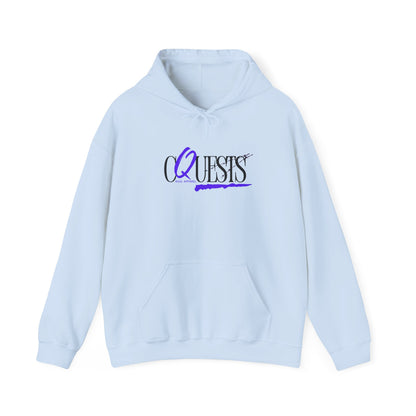 "CQuests" Script Hoodie – Elegant Purple Calligraphy Unisex Crown Sweatshirt