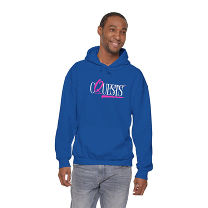 "CQuests" Soul Apparel Hoodie — Pink Script Graphic Pullover