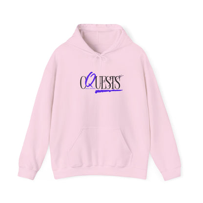 "CQuests" Script Hoodie – Elegant Purple Calligraphy Unisex Crown Sweatshirt